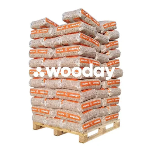 Wooday pellets de madera - palet con 65 sacos de 15 kg cada uno