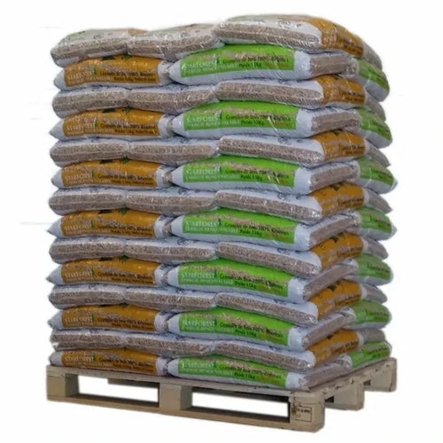 Pellets de madera - palé con 70 sacos de 15 kg cada uno