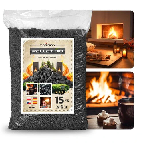 Pellets de madera - Turba Opal 65x15kg 8mm Carbono